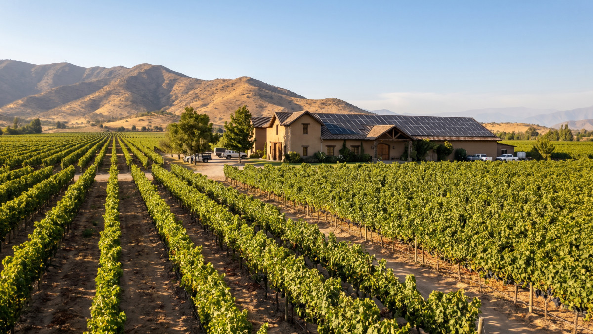 Paneles solares en viñas y bodegas: energía para el riego, la vendimia y el enoturismo