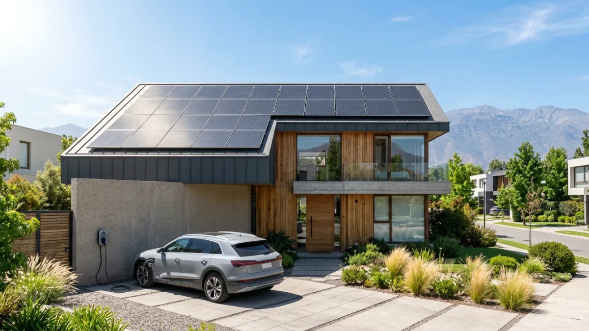 Cargar tu auto eléctrico con el sol: Cómo la electromovilidad y los paneles solares transformaron el hogar chileno
