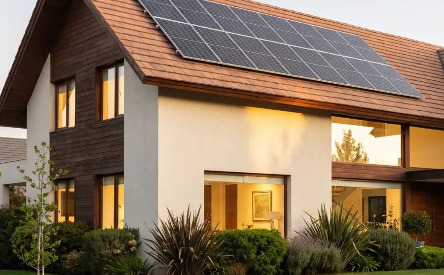 Casa con paneles solares instalados por Enerlife
